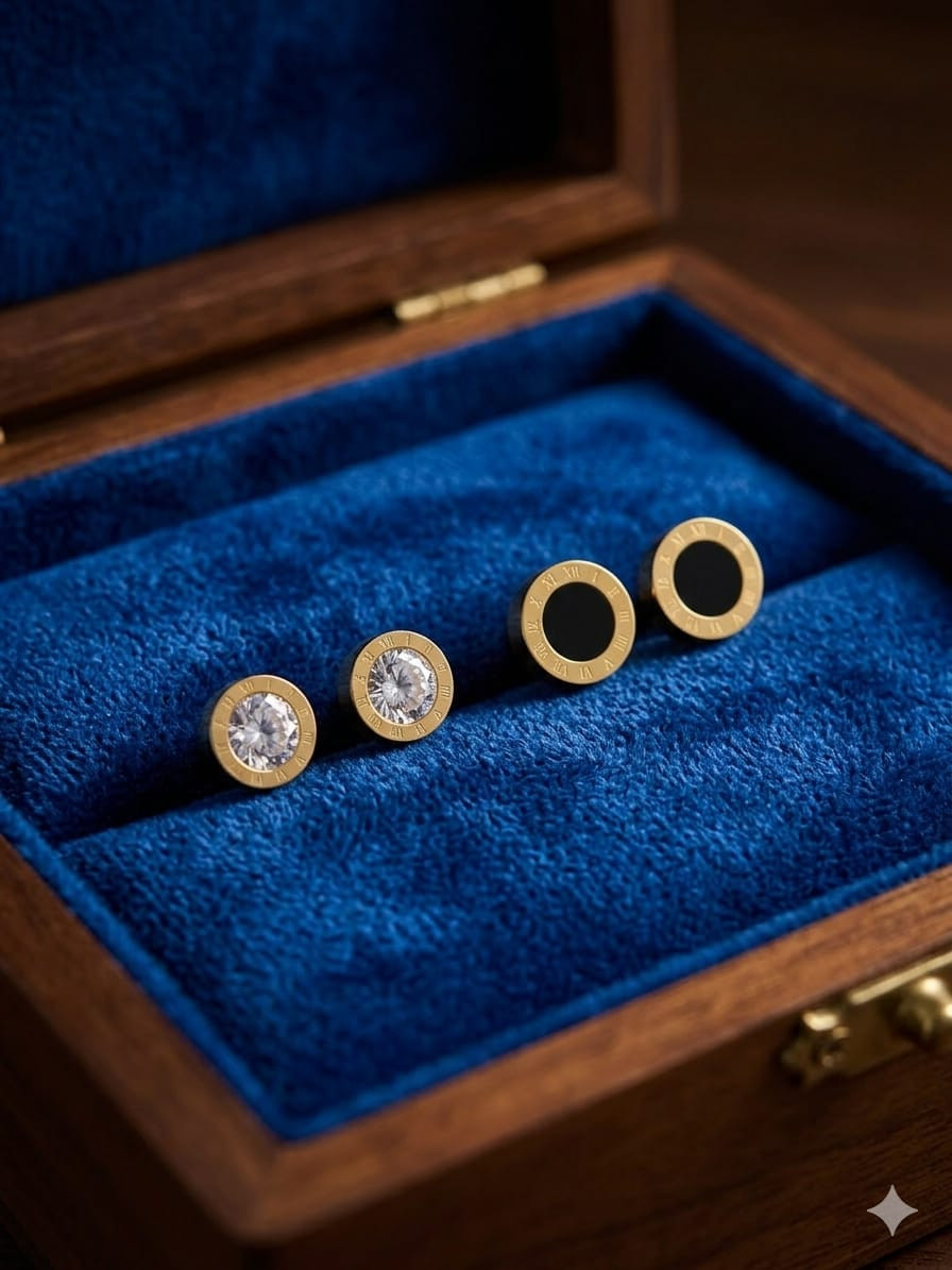 Gold-Tone Round Ear Stud