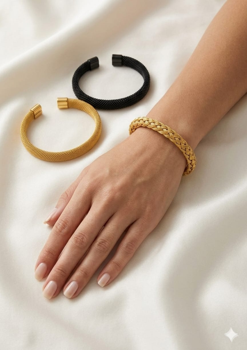 Urban Mesh Open-Cuff Bracelet