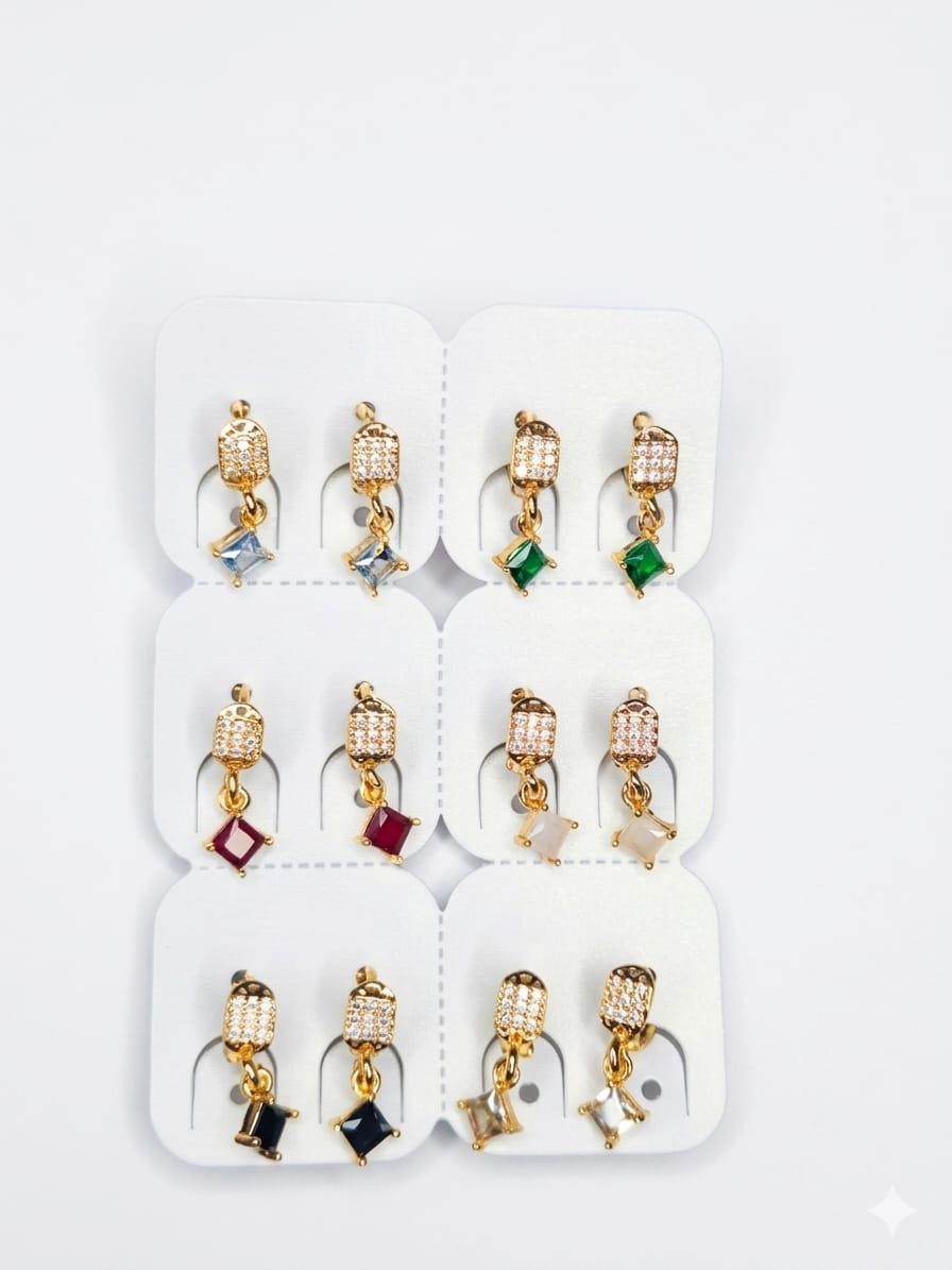 Geometric Gemstone Earrings