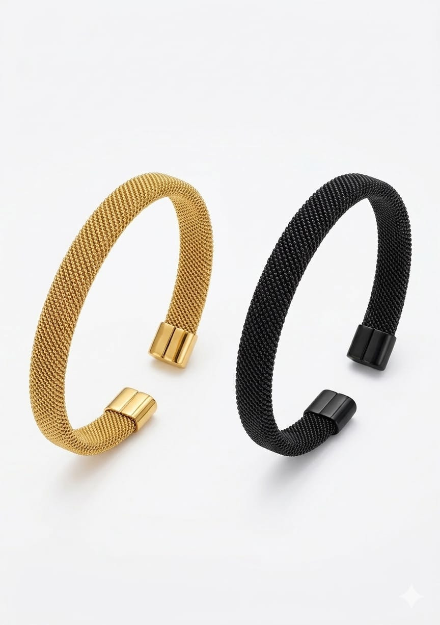 Urban Mesh Open-Cuff Bracelet