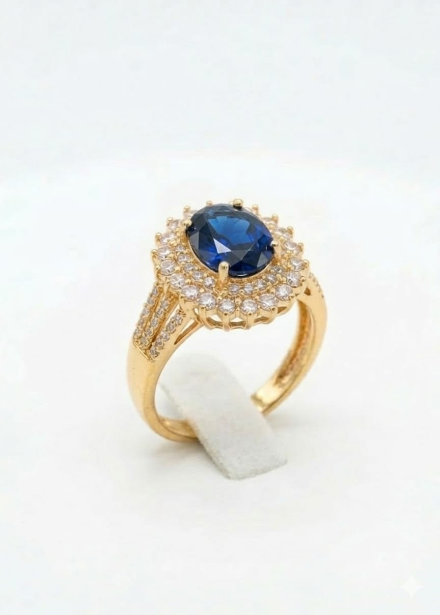Oval Cut Crystal Ring (Free Size)
