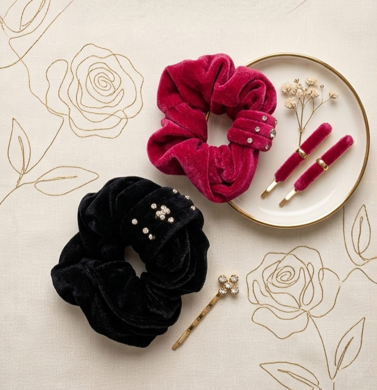 Velvet Hair Scrunchies/Pony