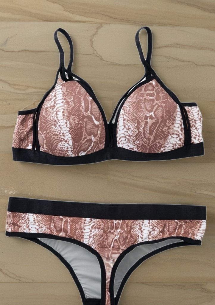 Wild Pattern Triangle Bralette Set